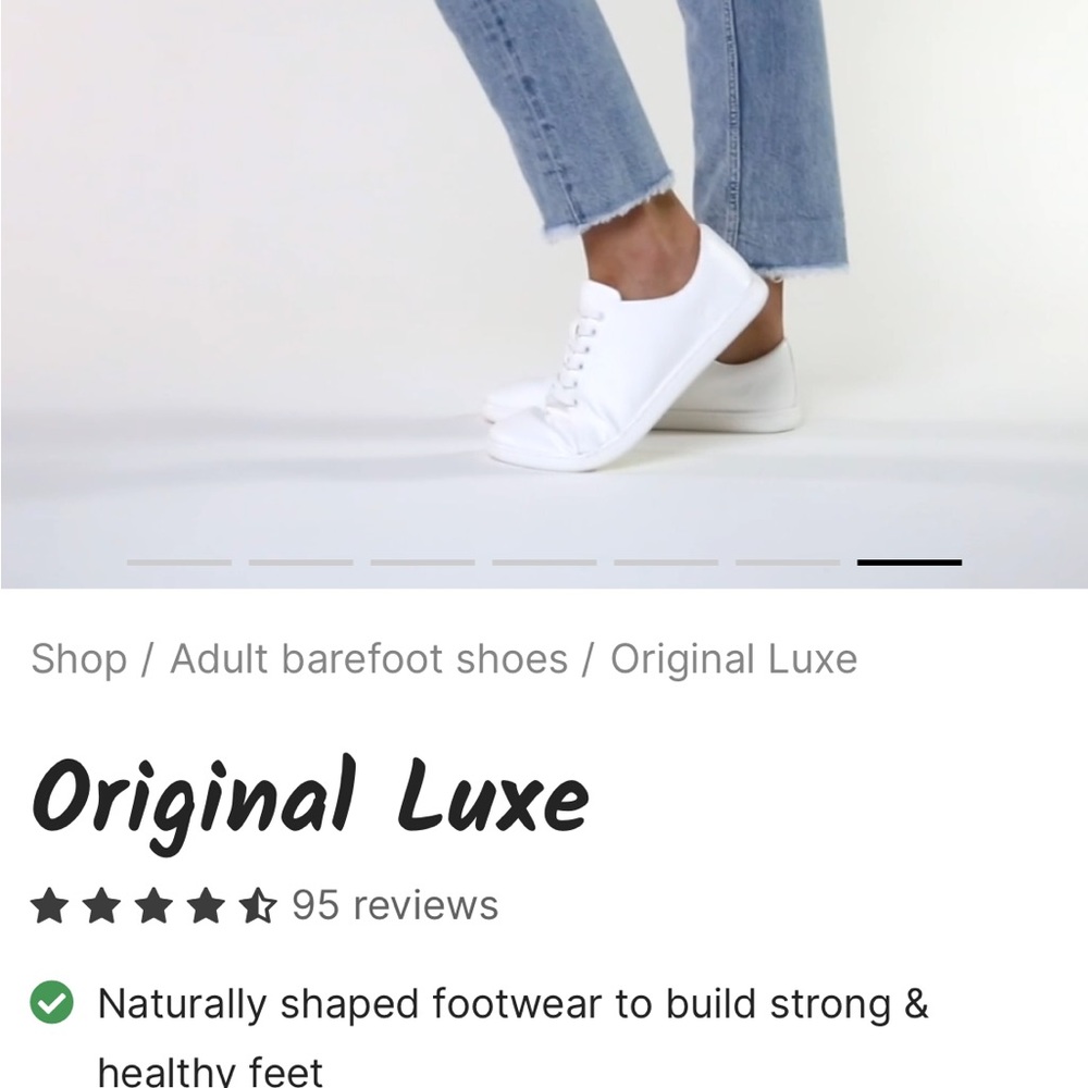 Feelgrounds all white classic original luxe Barefoot shoe too small EU 41